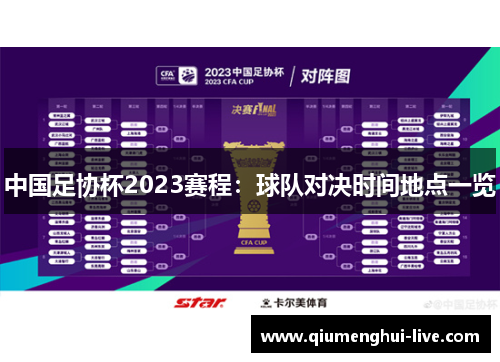 中国足协杯2023赛程：球队对决时间地点一览